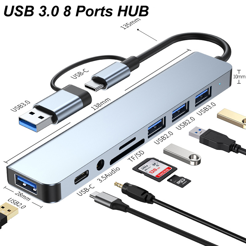 Usb Hub Type C - HUB USB TYPE-C 3.0 8-w-1 z