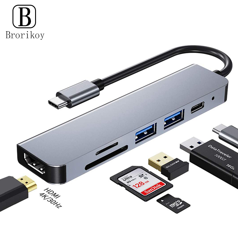 Usb Hub Type C - Stacja dokująca 6 w 1 PD