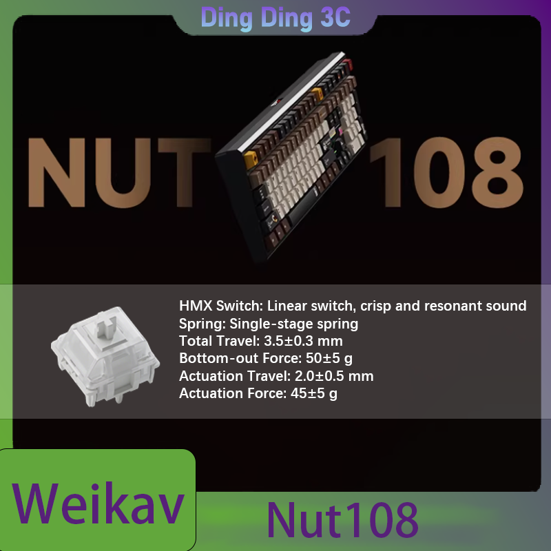 Tablet Accessories Uk - Zestaw bezprzewodowej mechanicznej klawiatury Weikav Nut108,