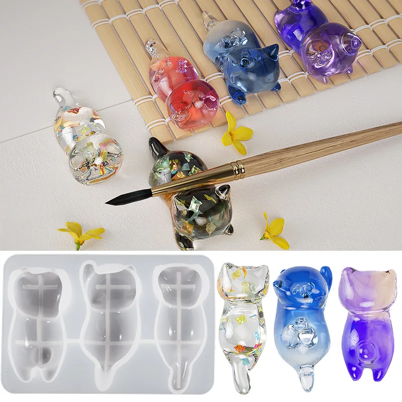 3D kot kryształowa forma z żyw – Case With Pencil Holder recenzja i cena
